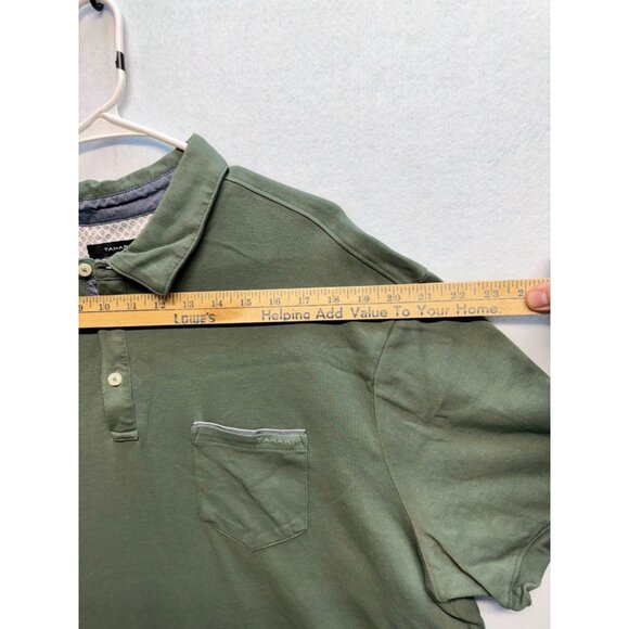 Tahari Men's Classic Polo Olive Green Short Sleeve Collar One Pocket Size XXL - Picture 4 of 9